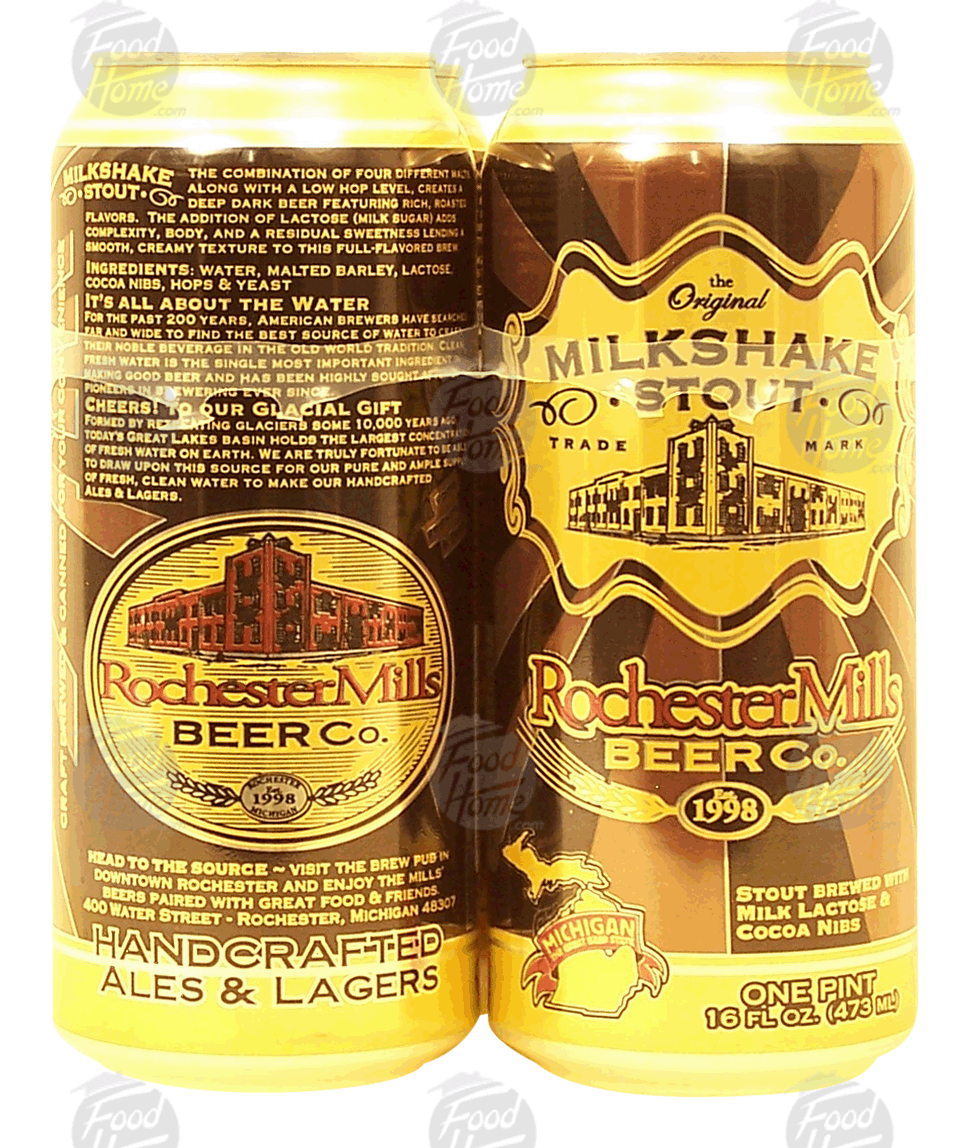 Rochester Mills Beer Co.  milkshake stout brewed with milk lactose and cocoa nibs, 1-pint Full-Size Picture